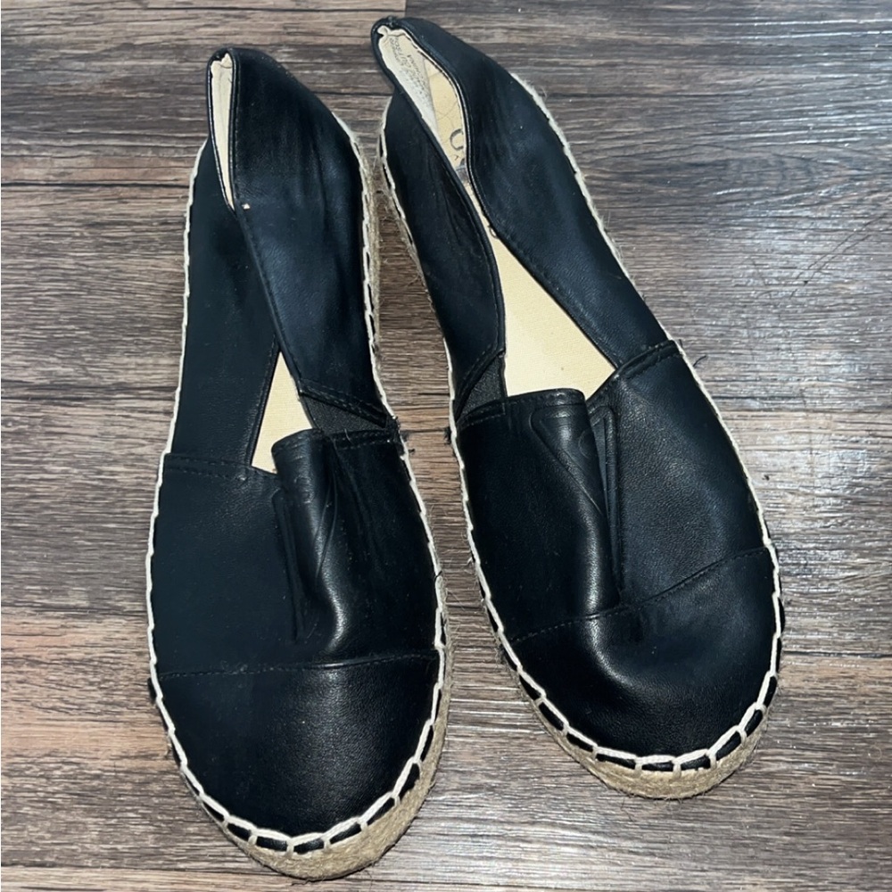 Black Espadrille Slip-On Shoes
